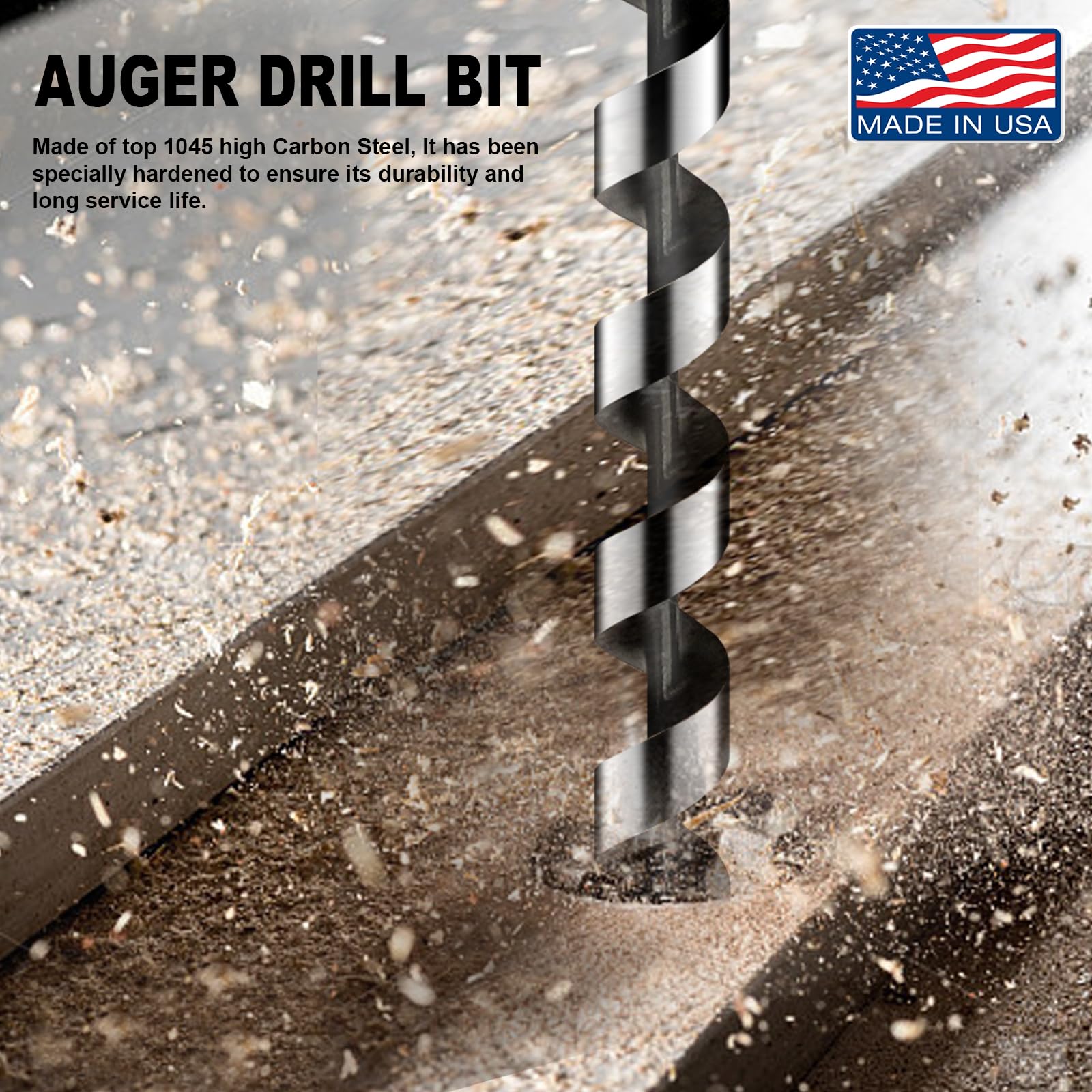 SD FACTORY Long Drill Bits for Wood,Auger Drill Bit for Soft and Hard Wood,12-Inch, 1/4