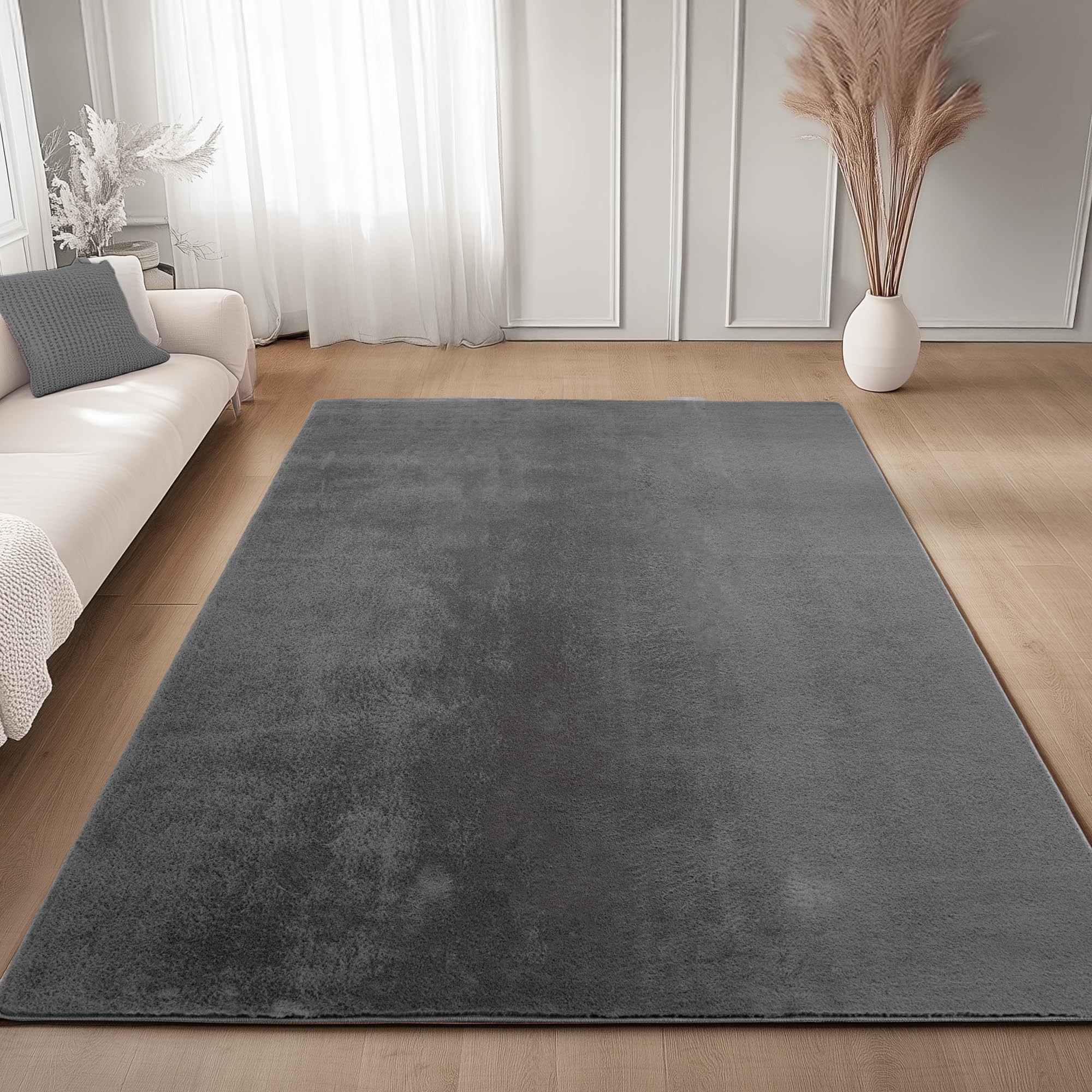 Carpettex Teppich Kurzflor Teppich Waschbar, rund, rutschfest & weich, modernes einfarbiges Design für Wohnzimmer, Schlafzimmer, Küche & Kinderzimmer.