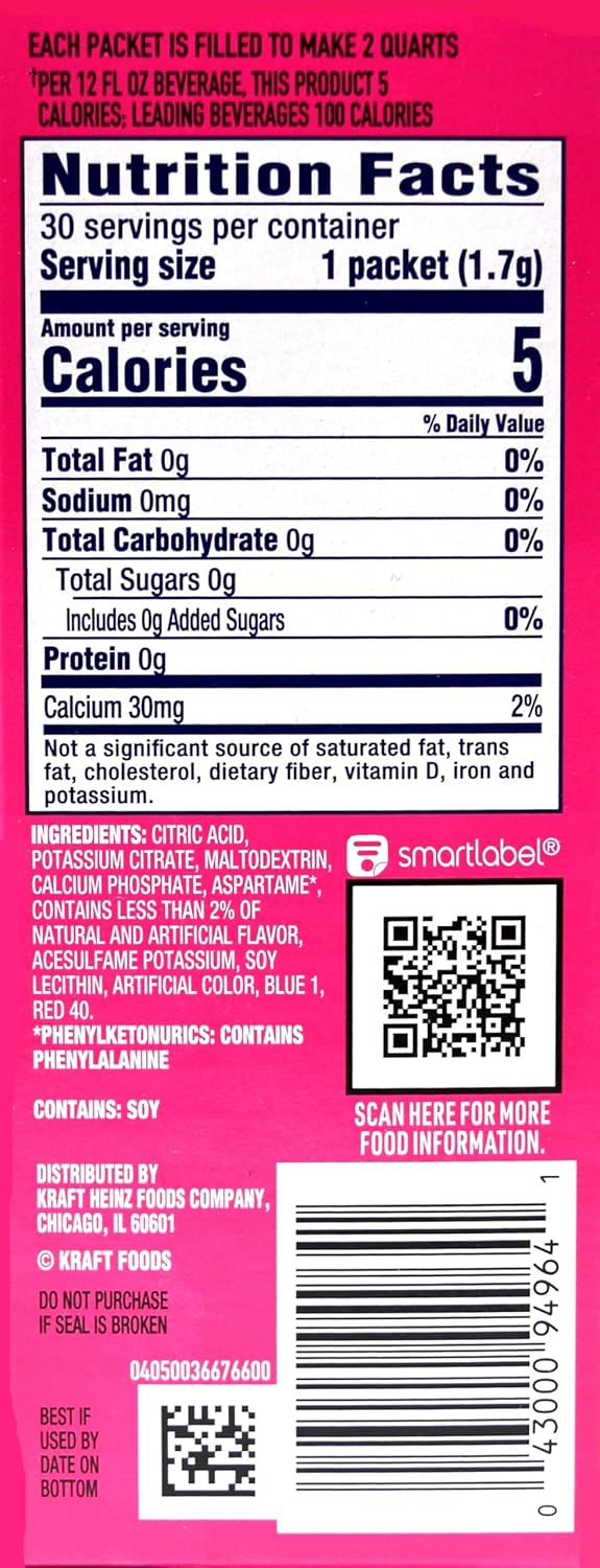 Crystal Light Raspberry Lemonade, 12 Quart 1.8 Ounce Canister (Pack of 6)