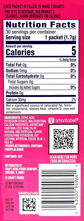 Crystal Light Raspberry Lemonade Drink Mix (Makes 12-Quarts), 1.8-Ounces Canisters (Pack of 4)