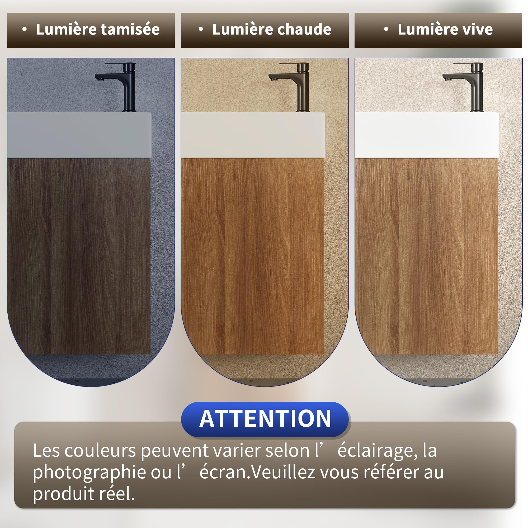 DeerValley Meuble Lave Main WC sous Vasque Suspendu - Meuble de Rangement Salle de Bain avec Lavabo, Petit Meuble Blanc pour WC