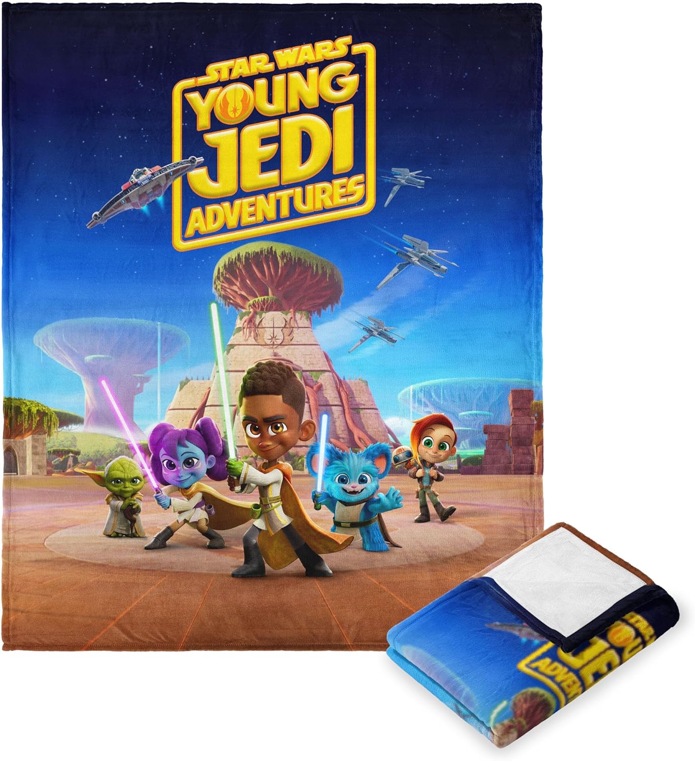 Northwest Star Wars - Young Jedi Adventures Silk Touch Throw Blanket, 50" x 60", Young Jedi Adventures