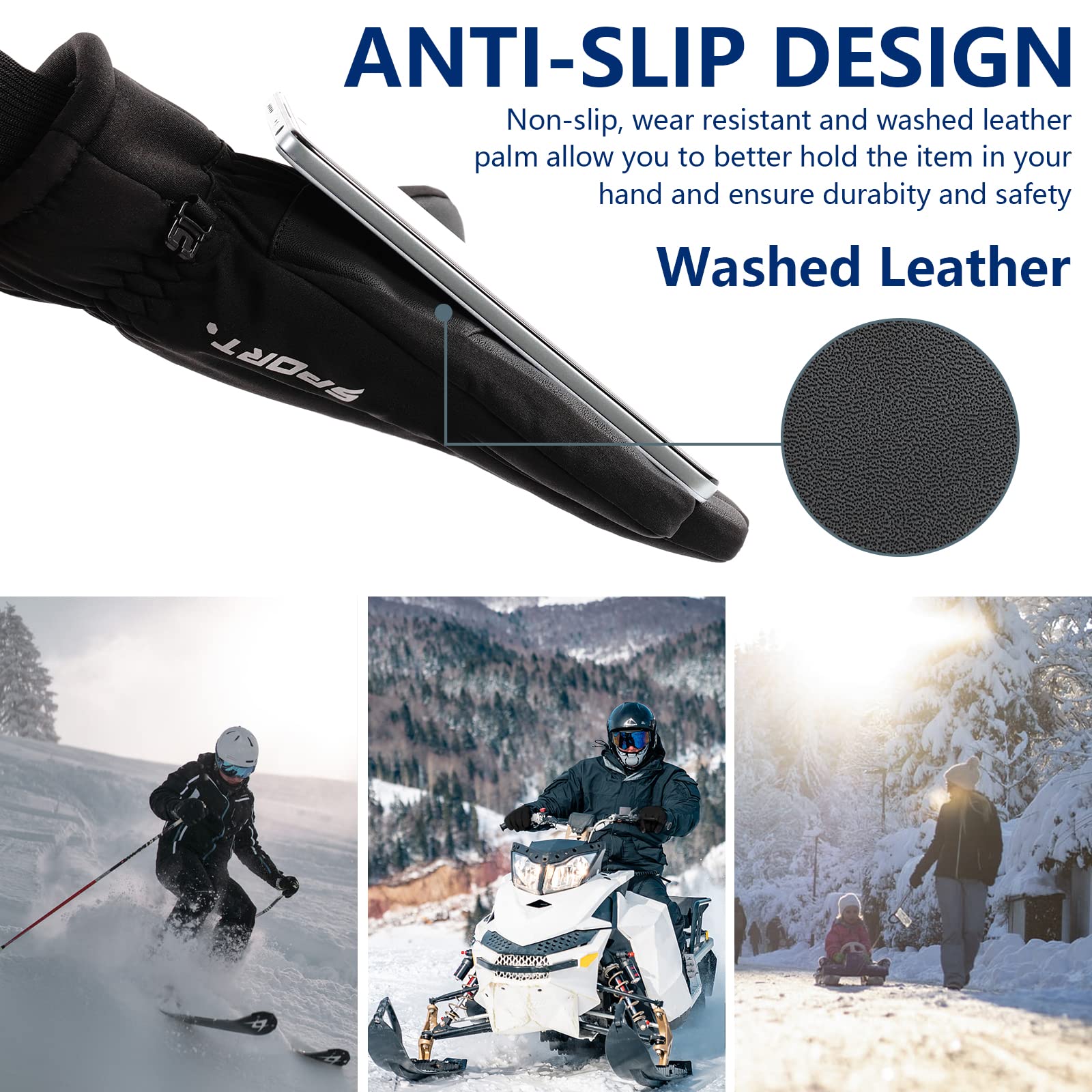 Guantes Moto Invierno Hombre Impermeable Táctil Térmicos Ciclismo Esquí Snowboard