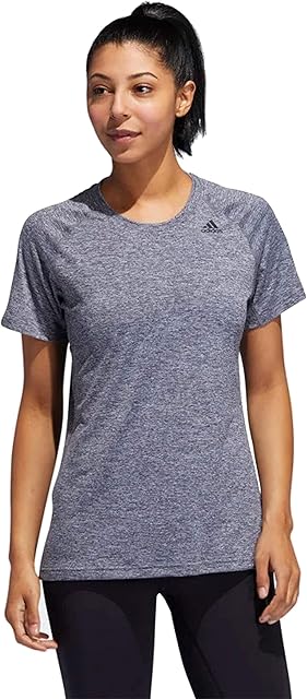 Camiseta feminina Adidas com estampa de corrida com 3 listras