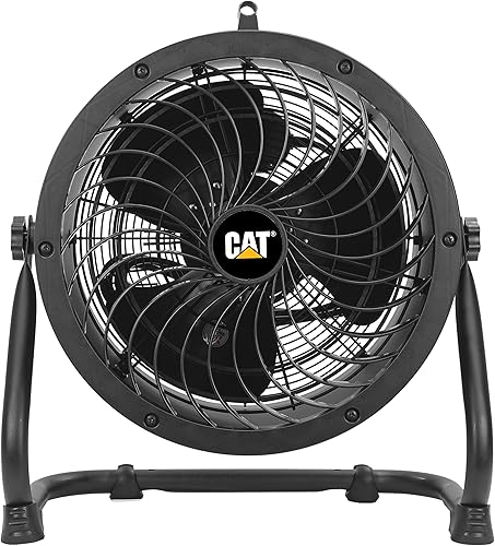 Miniatura 6 de Caterpillar® fan 14”-Blade High-Velocity Drum Fan Heavy Duty Industrial Grade (Black, 2-in-1): 2,300 CFM, 4-Speed, 360 Degree Adjustable Drum Head,