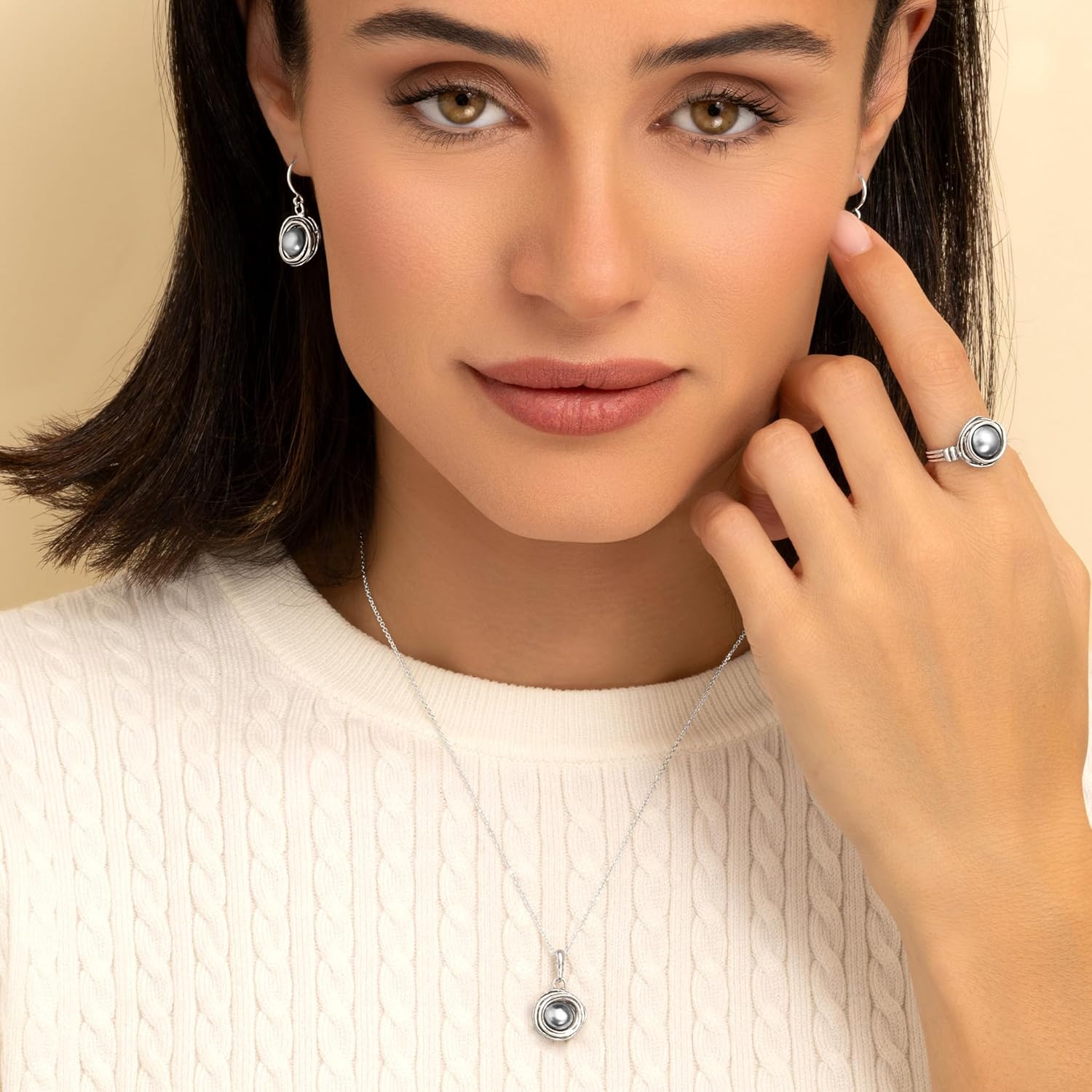 JEAN RACHEL JEWELRY 925 Sterling Silver Necklace for Women with Freshwater Pearl Vintage Design - Hypoallergenic, Lead & Nickel Free Jewelry - Artisan Handcrafted Statement Necklace - Image 4