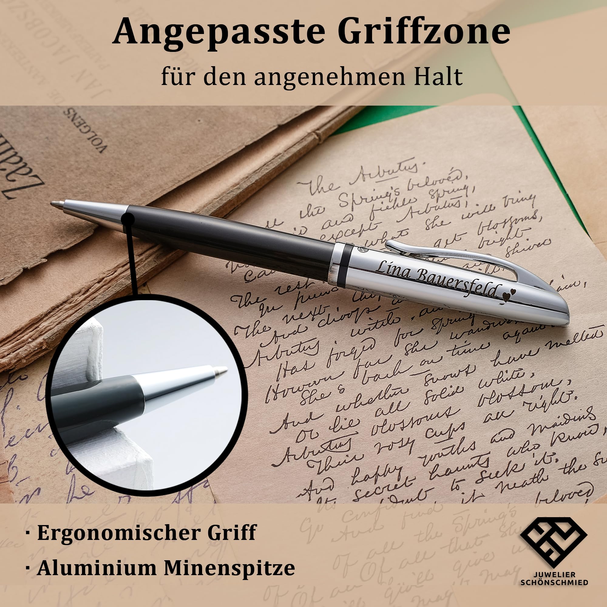 PeIikan Kugelschreiber mit Gravur als Geschenk & Symbol mit Geschenkverpackung Jazz Classic Warmgrau PS18 - mit Jetzt anpassen direkt online gestalten !