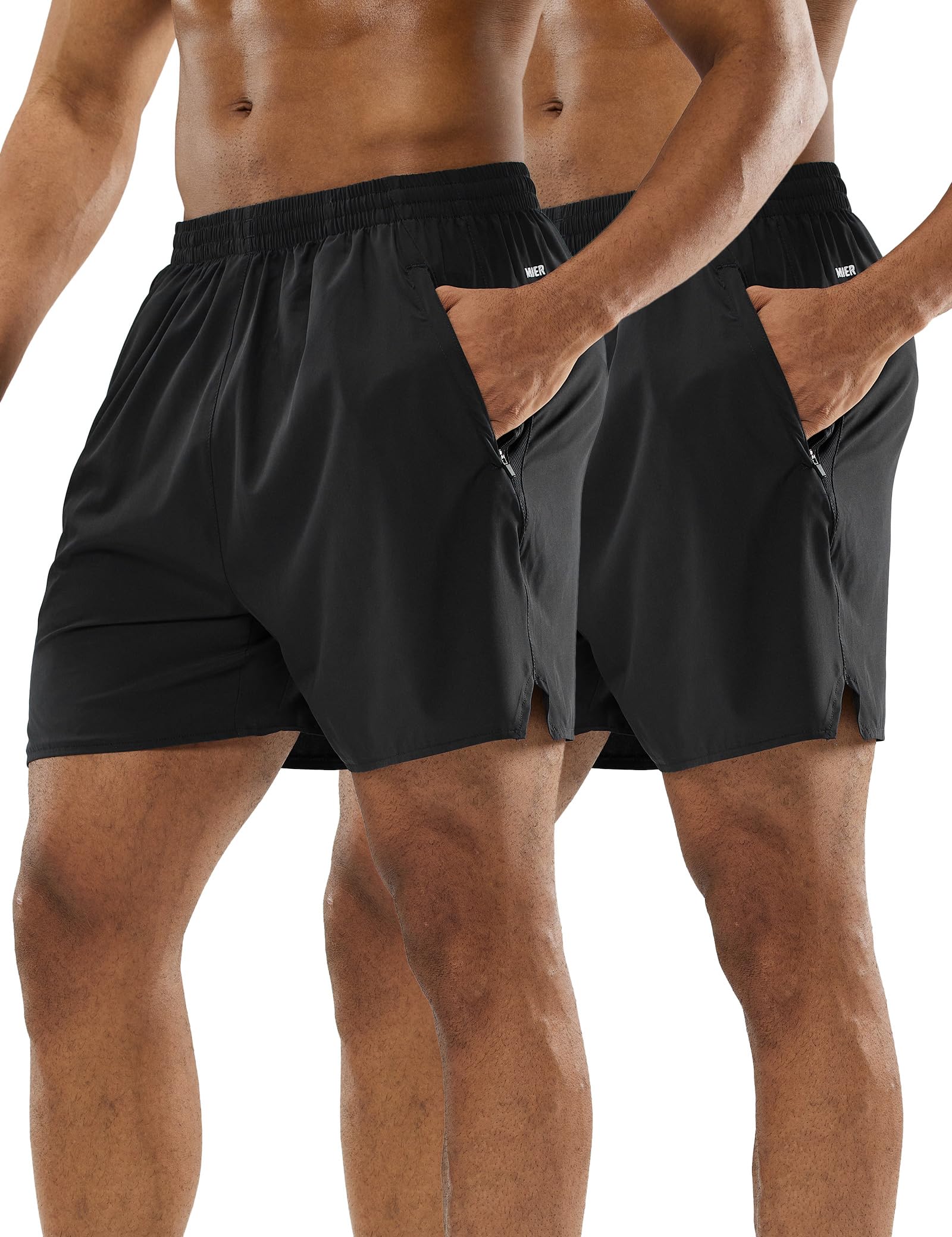 MIER Pantaloncini da Corsa da Uomo da 12,7 cm, ad Asciugatura Rapida, per Sport all'Aria Aperta, Allenamento, Pantaloncini Estivi con Tasche, Leggeri e Traspiranti
