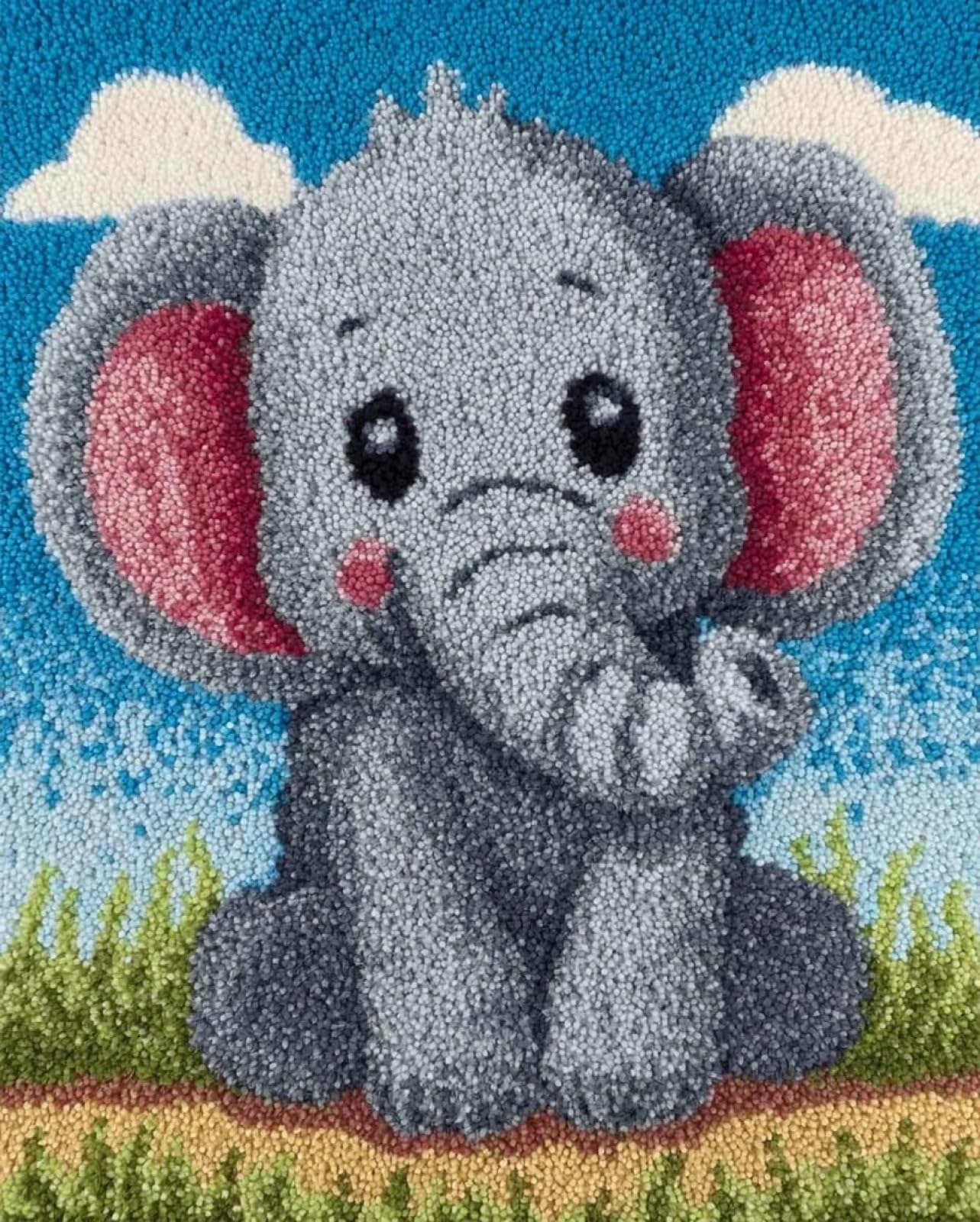 Wallphantom Latch Hook Kits for Adults,Cute Cartoon Elephant