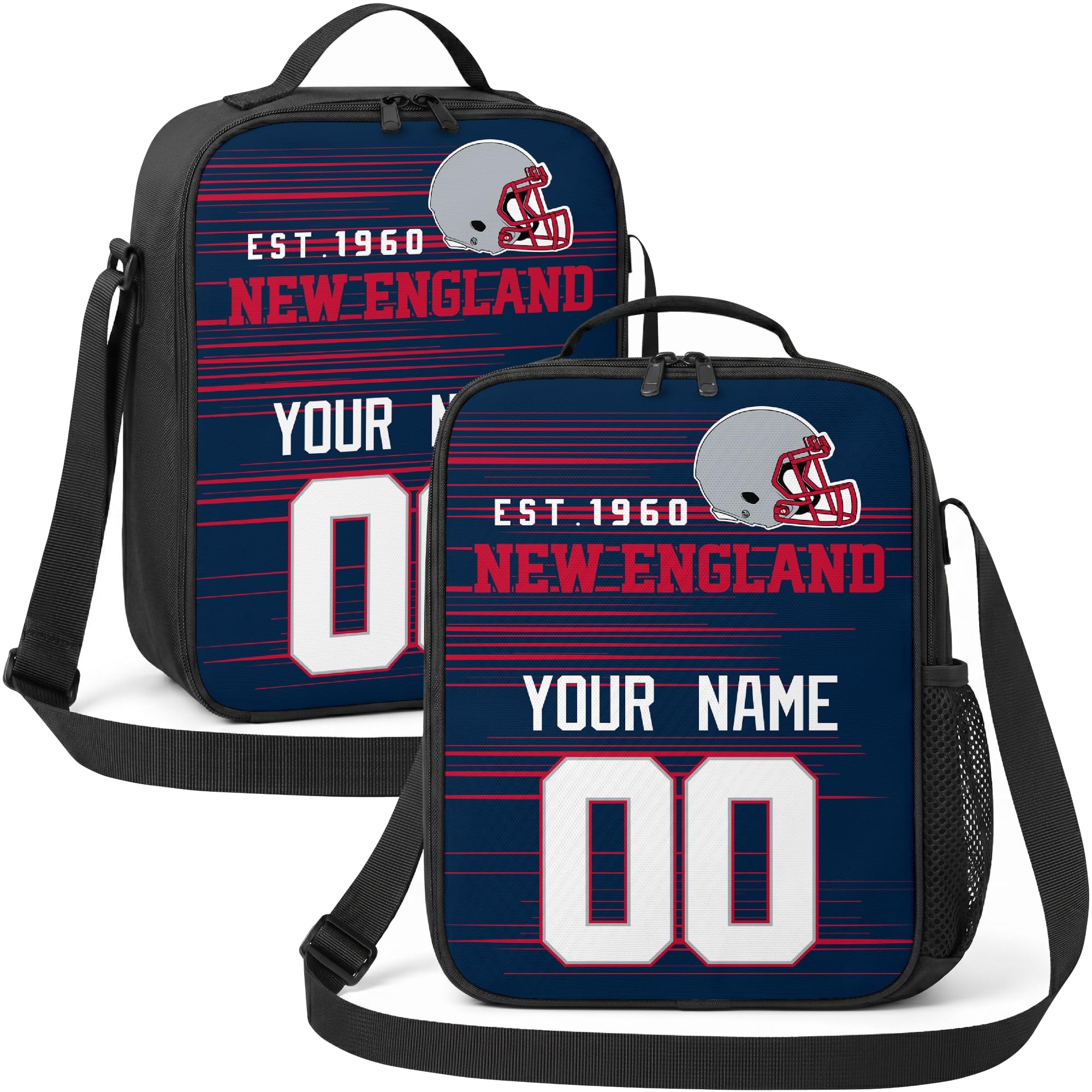 New England Lunch Bag Custom Name and Number Personalized Gifts