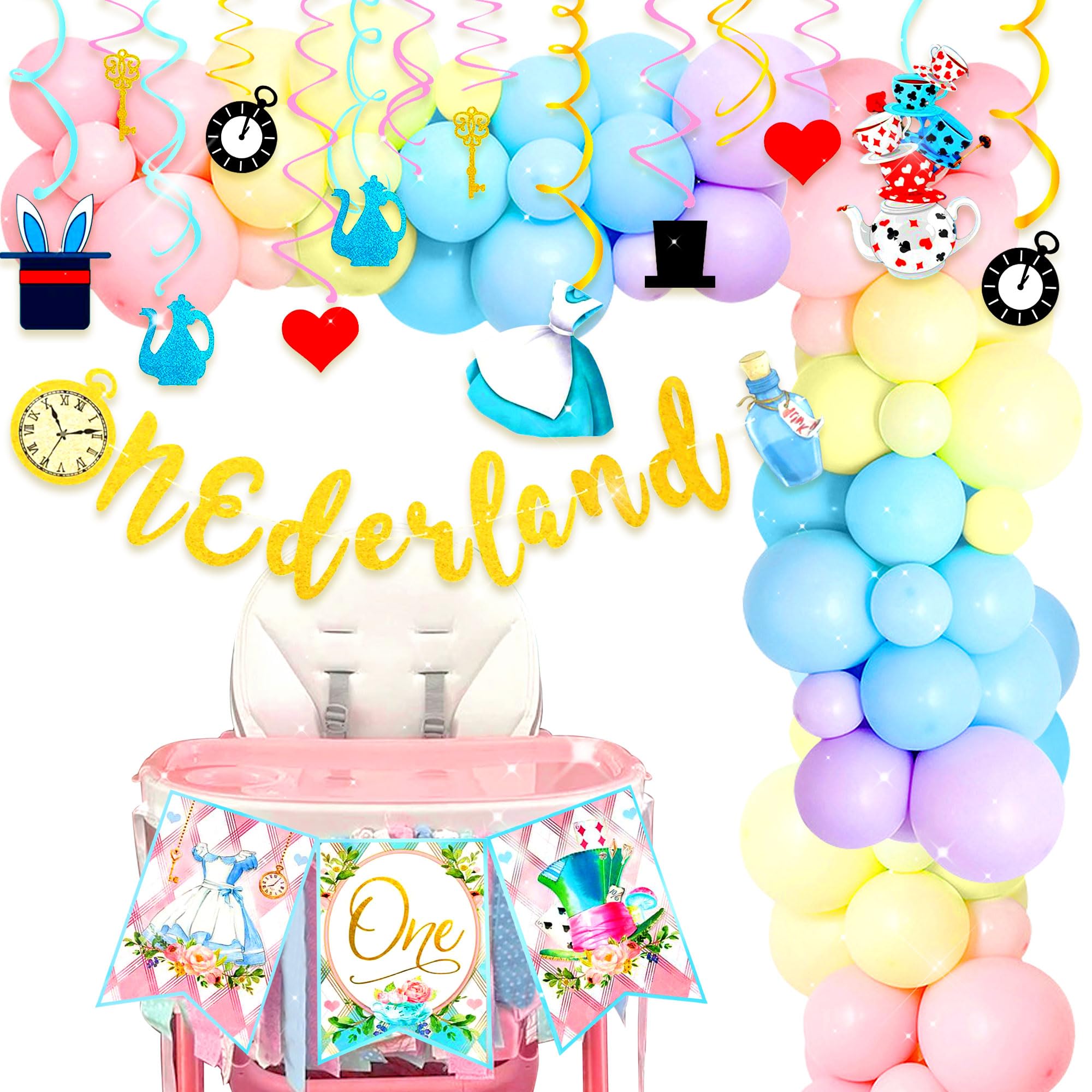 LaVenty Alice in Wonderland Cake Decoration Party Supplies