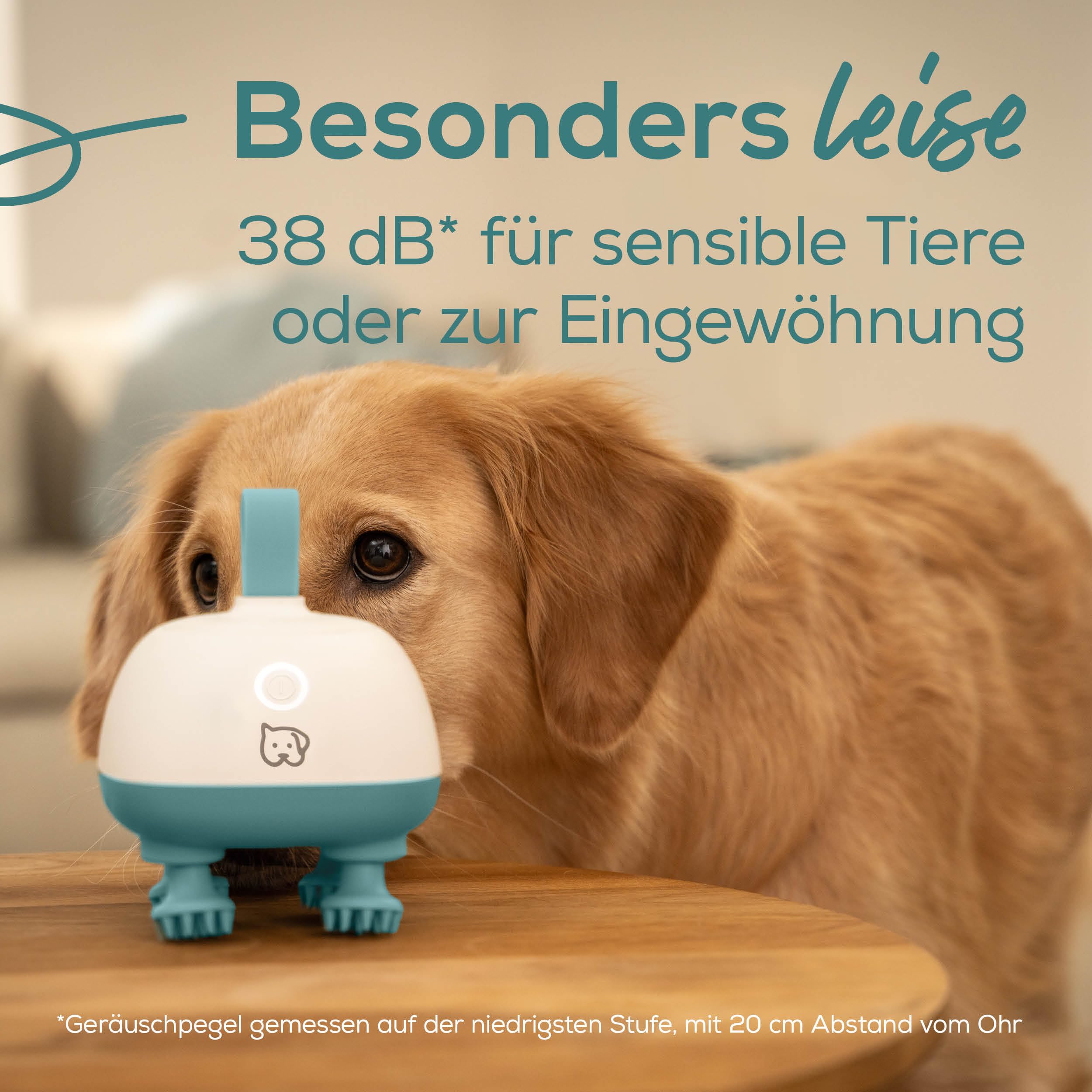 Love Your Pet by beurer Massagegerät Buddy für Hunde und Katzen, entspannende Kopfmassage und Körpermassage für Haustiere, Anti-Stress-Massage, besonders leise, Silikon-Massageaufsätze, mit Akku