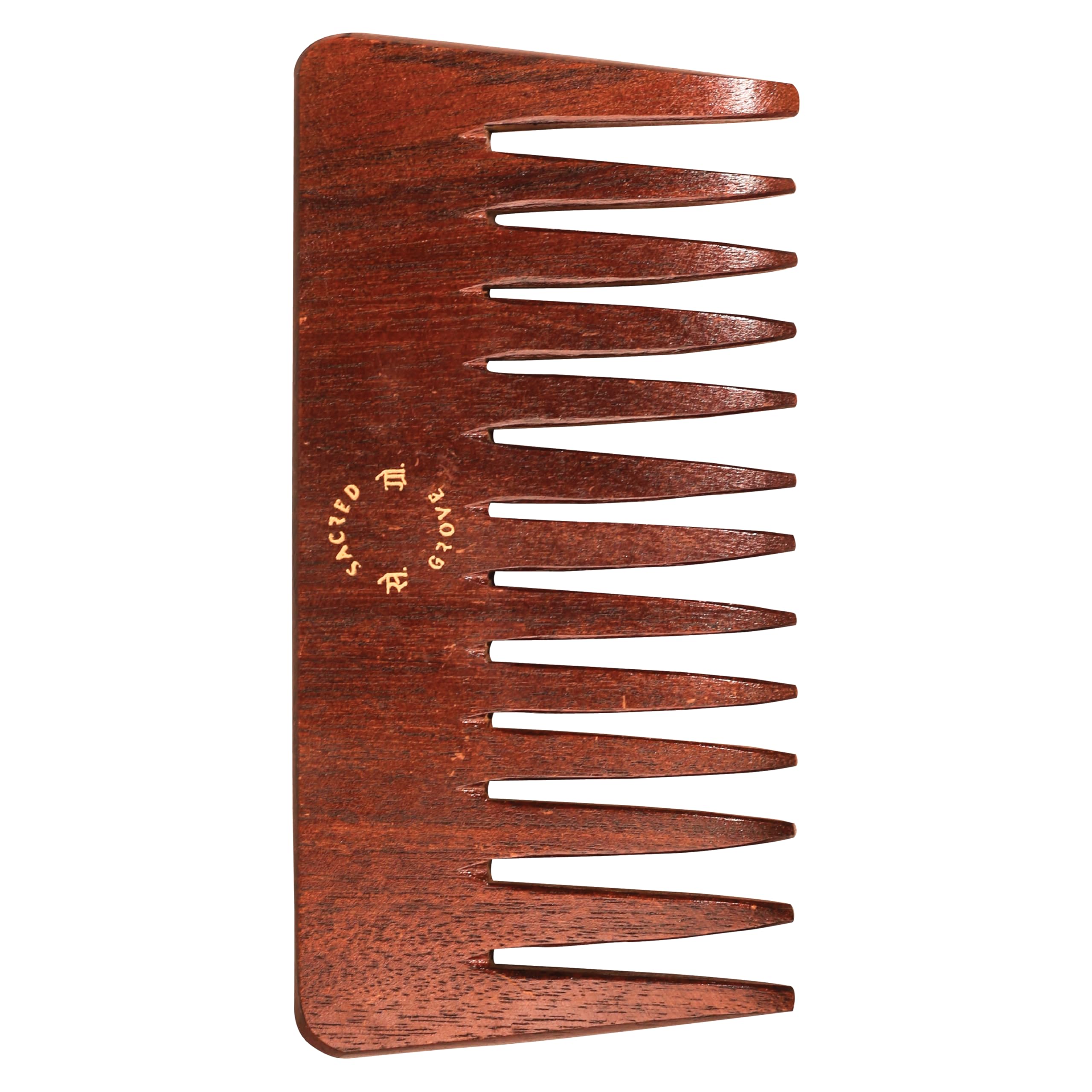Sacred Grove Detangling Wooden Comb | Wide Tooth Comb | Helps Prevent Frizz | 47gms
