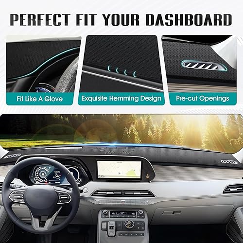 Miniatura 10 de FIILINES Cubierta de salpicadero para Ford F-150 F150 1997-2003, cubierta de salpicadero para accesorios de Ford, protector de malla antideslizante,