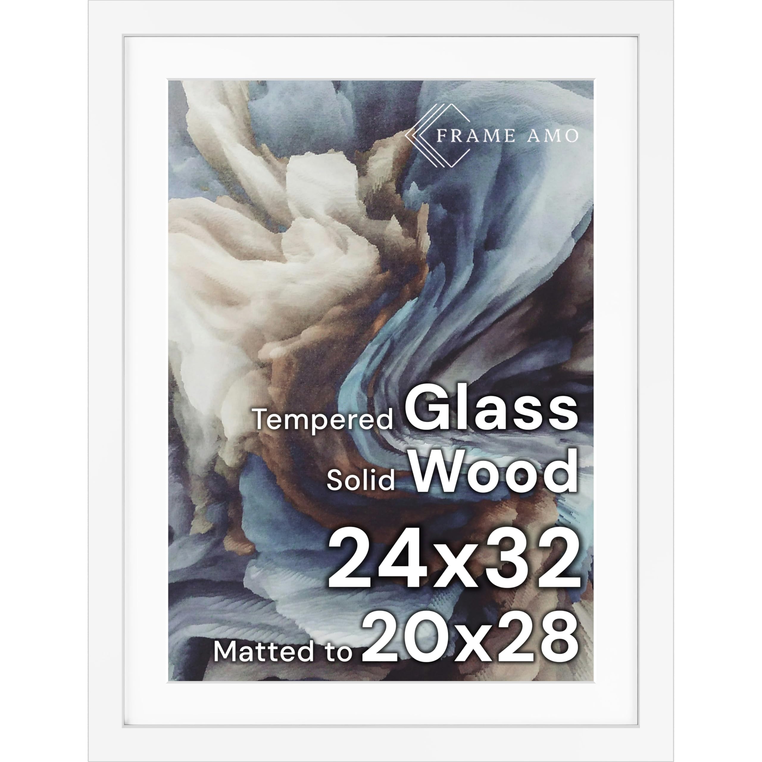 Frame Amo 24x32 White Solid Wood Frame