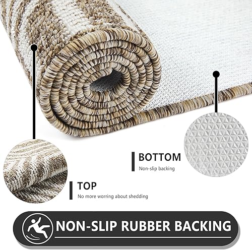 Miniatura 4 de REFETONE Alfombra de pasillo, 2 x 8 pies de largo, tapetes para interiores para pasillos, alfombra de entrada de goma antideslizante, alfombra de