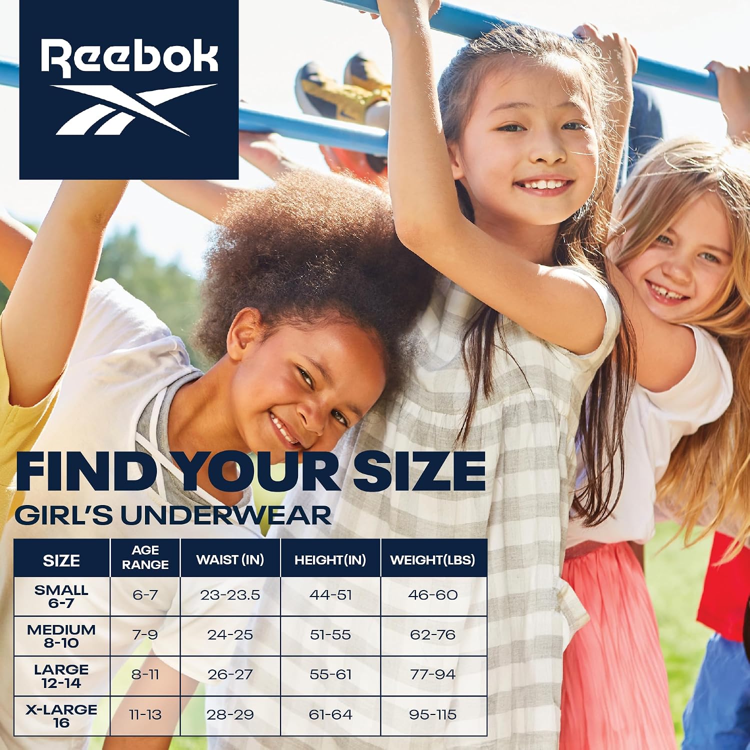 Reebok Girls Boyshorts Underwear - 8 Pack Soft Stretch Performance Seamless Panties Cartwheel Bike Shorts for Girls 3" Inseam