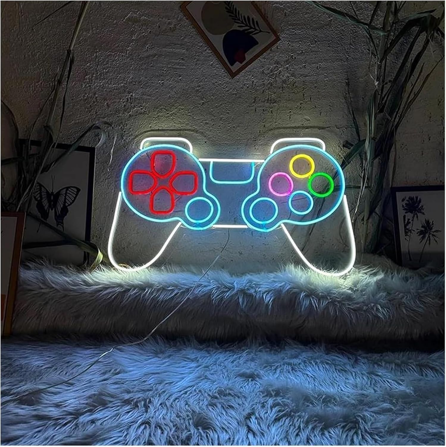 Soothing Atmosphere Lamp Neon Gaming Signs for Remote for Control Powered by Adjustable Brightness Controller(A,45cm) image 3