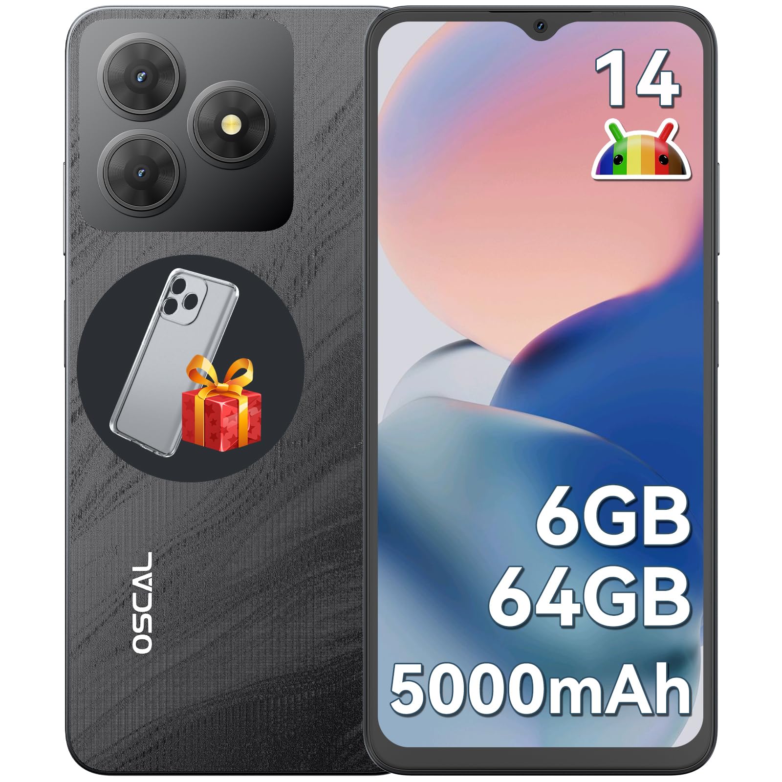 OSCAL FLAT 2C★ブラック★android14 Amazon | OSCAL Flat2 Android14 スマートフォン本体 12GB+256GB