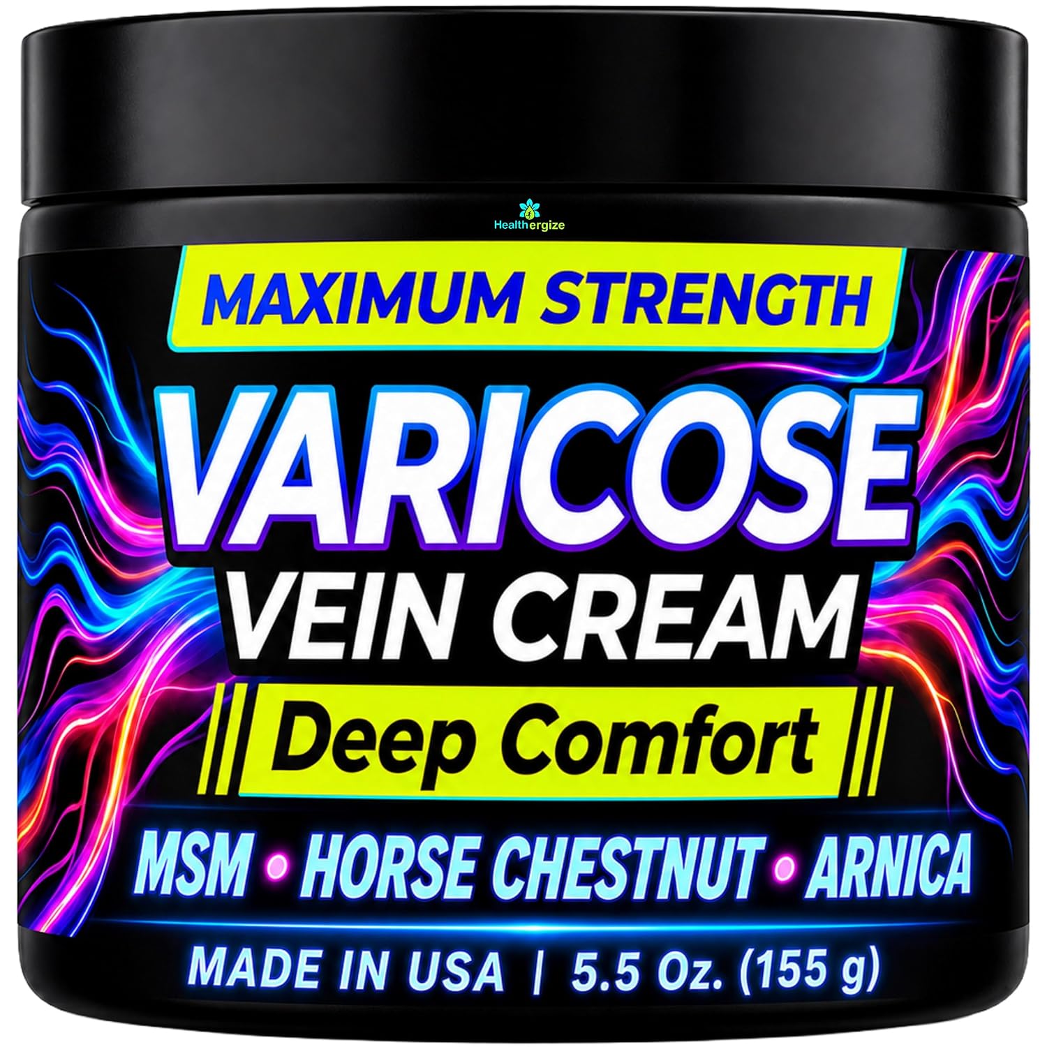 Varicose Veins Cream Maximum Strength – Horse Chestnut Cream for the Look of Leg & Spider Veins – with MSM, Arnica & Aloe – Deep Comfort for Tired Legs – Paraben Free – 5.5 Oz, Made in USA