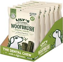 Lily’s Kitchen Woofbrush Medium Dental Dog Chew, Adult Dog 6xPacks(196g), Grain-free Recipe, With Natural Ingredients, for Medium Dogs