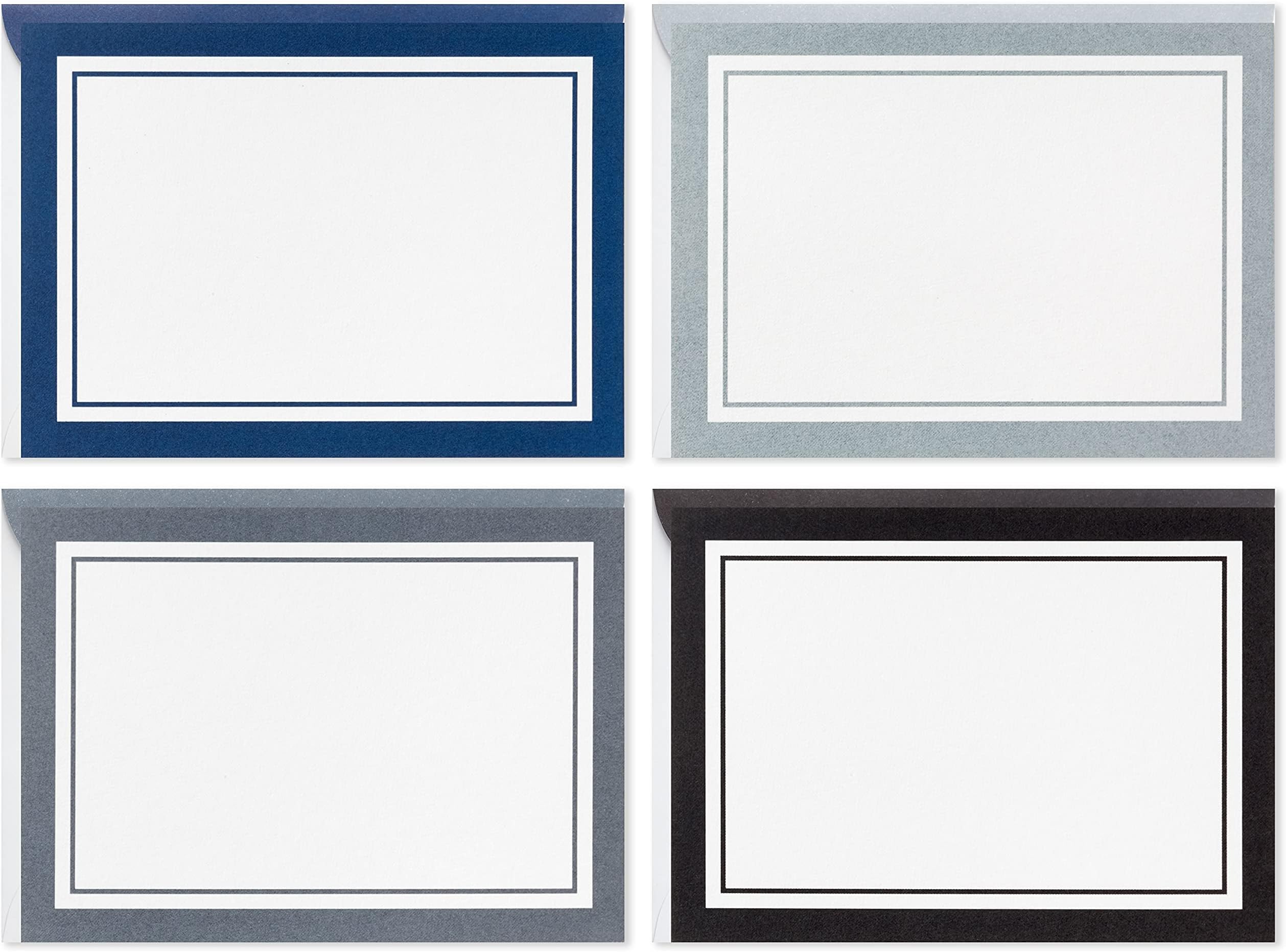 Hallmark Blank Cards Assortment with Organizer, Black & White Stripes (40 Note Cards with Envelopes) for Graduation, Just Because, All Occasion