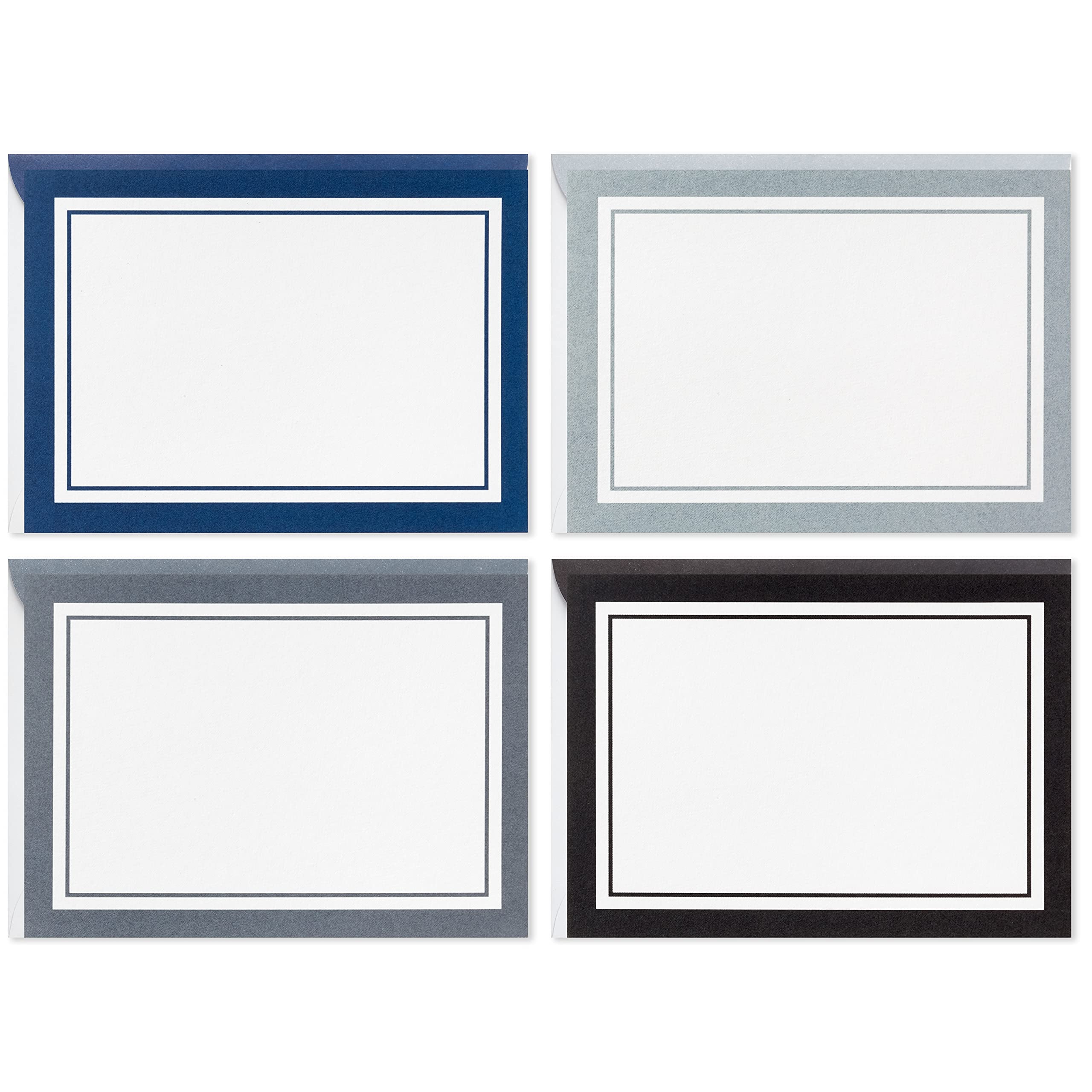 Hallmark Ensemble de 40 Cartes Vides avec Organisateur à Rayures Noires et Blanches