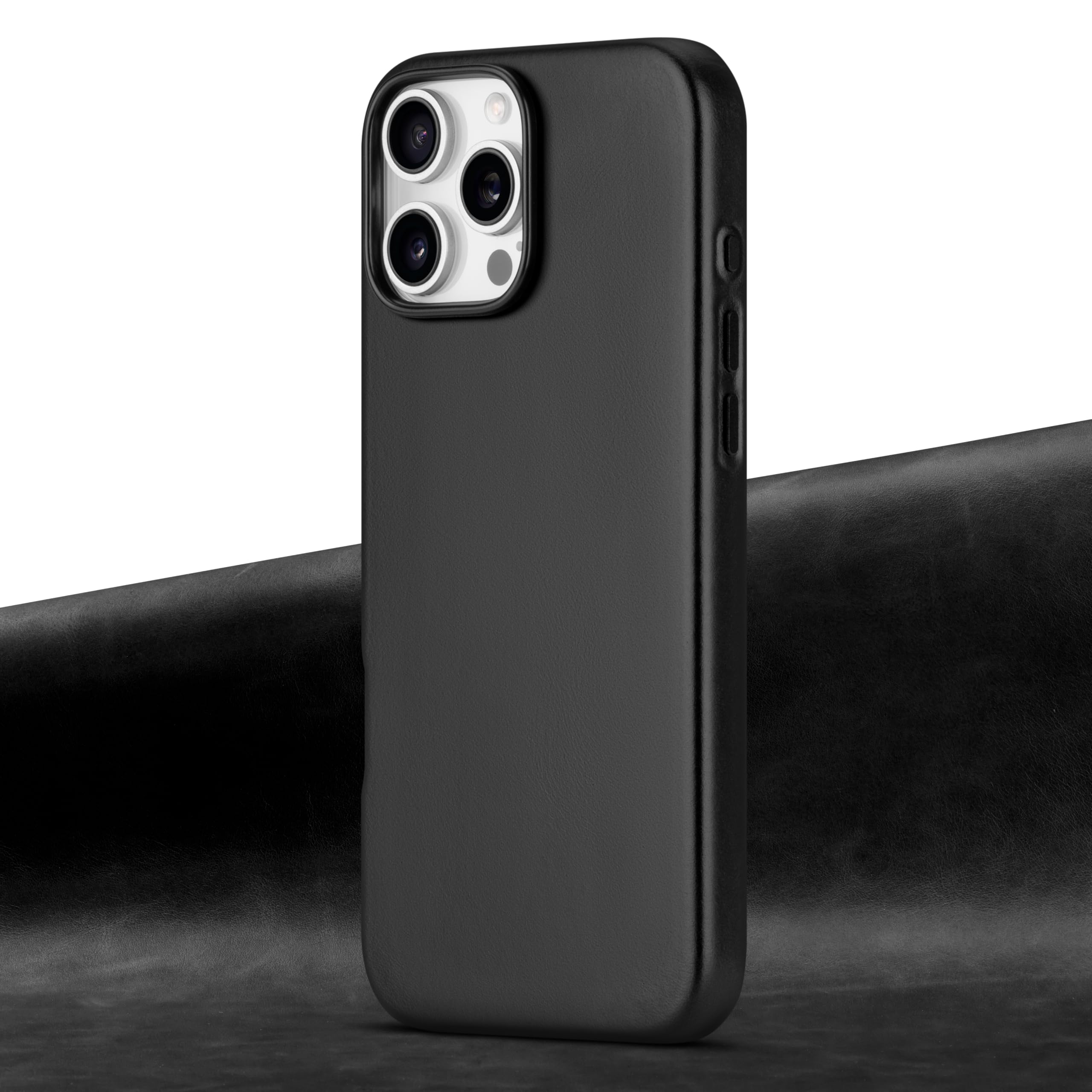 maogoam for iPhone 16 Pro Case Leather 6.3 inch, Compatible With MagSafe, Genuine Veg-Tanned Oil Wax Top-Grain Leather - Image 2