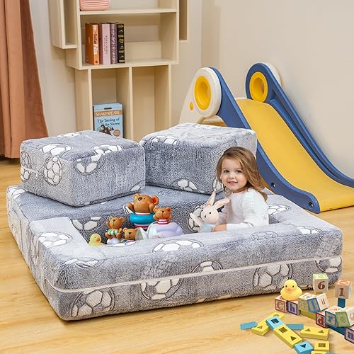 Miniatura 5 de Sofá para niños pequeños, que brilla en la oscuridad, sofá plegable para niños, sofá plegable para sala de juegos, espuma de juego plegable y cojín