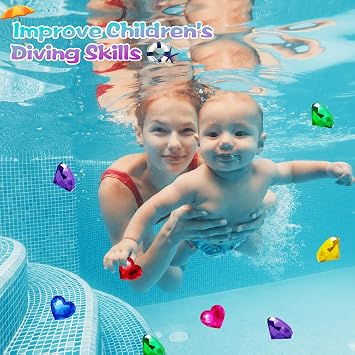 Duchong Pool Toys, 9 Pcs Extra Large Dive Gems for Kids Ages 4-8, 8-12, Summer Beach Water Colorful Diamond Toys for Boys Girls Underwater Gemstone Swimming Training Gifts