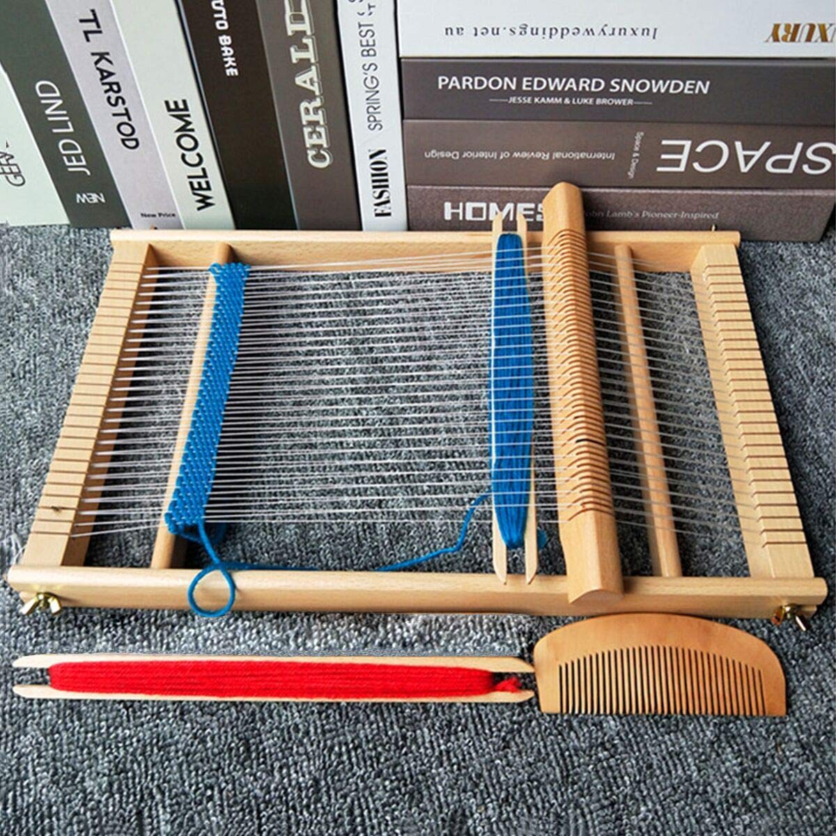 Kitchnexus Métier à Tisser en Bois Loisir Créatif pour Etudiants Files DIY Tissage Ouvrage