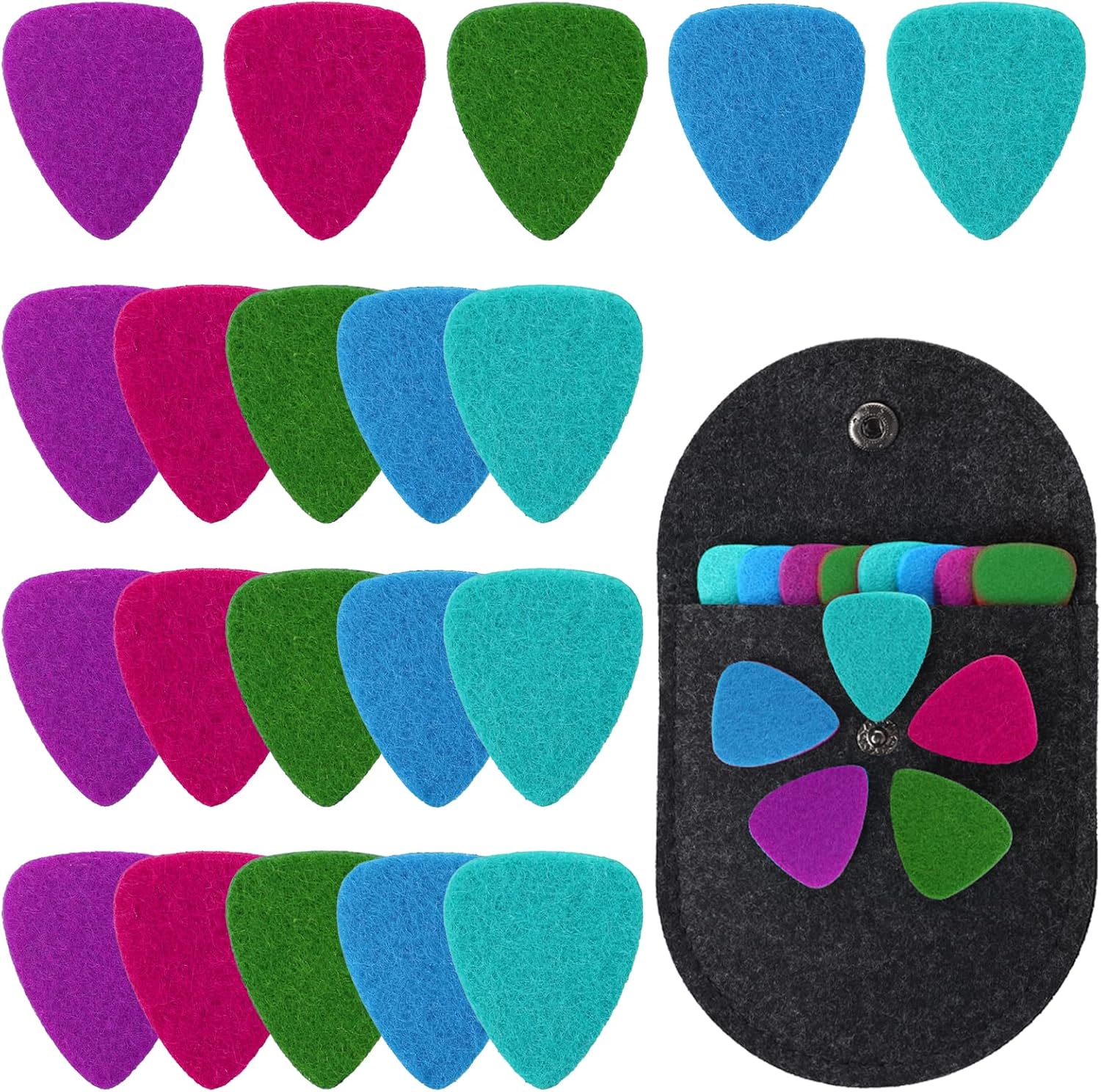 20 Pieces Felt Ukulele Picks Felt Heart Shape Pick with