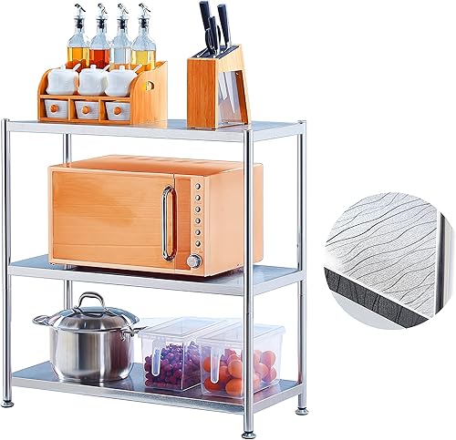 Estantes de acero inoxidable de 3 niveles organizador de estantes de almacenamiento de cocina estantes de garaje estantes de garaje resistentes