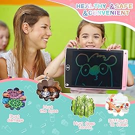 Zonon 4 Pcs LCD Writing Tablet 8.5 Inch Doodle Board Tablet Drawing Gifts LCD Writing Board Electronic Erasable Reusable Colorful Screen Pad(Blue, Red, Green, Pink)