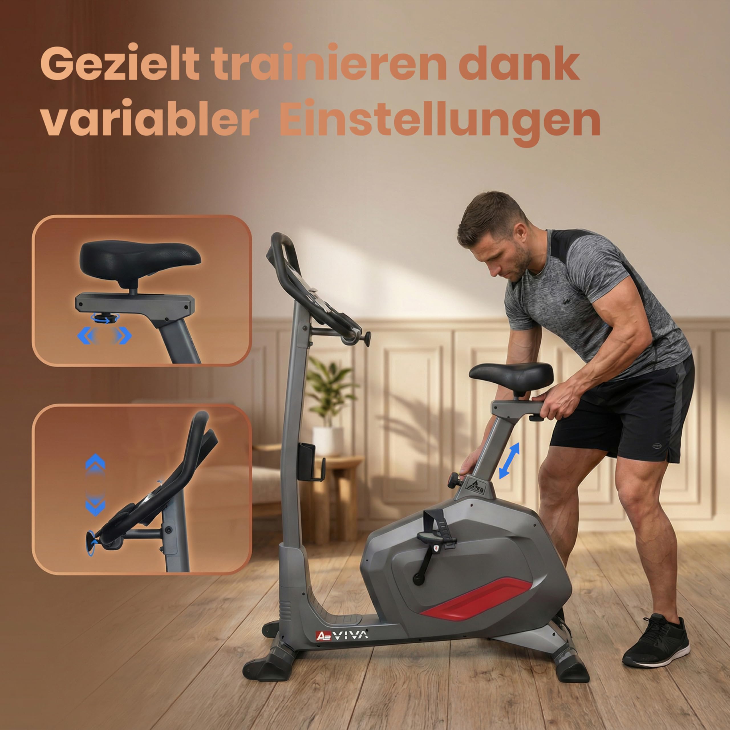 AsVIVA H22 domowy trenażer treningowy – rower fitness do domu, do treningu wytrzymałościowego wewnątrz