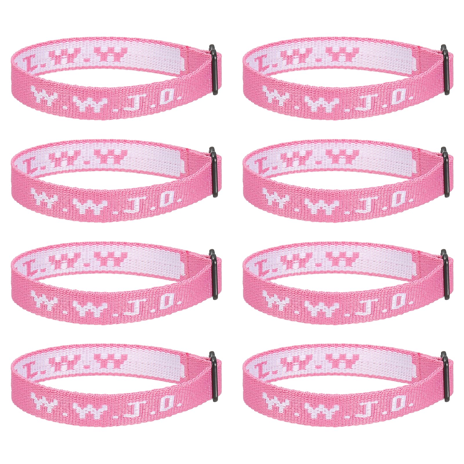PATIKIL 8Pcs W.W.J.D Bracelets, Christian Gifts Wristbands Adjustable Woven Wristbands What Would Do Bracelet Braided Bracelets, Pink