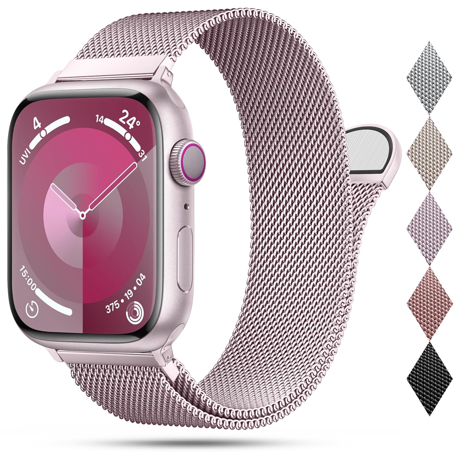 OULUOQI Cinturino di ricambio compatibile con cinturino Apple Watch 41mm 40mm 38mm 46mm 45mm 44mm 42mm 49mm, bracciali milanesi in acciaio inossidabile per iWatch serie 10 9 8 SE 7 6 5 4 3 2 1 Ultra 2