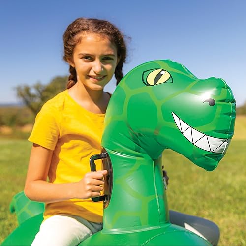 Miniatura 8 de Hearthsong Hop N Go - Juguetes inflables de dinosaurio para niños de 5 años en adelante, juguetes de salto para juegos al aire libre