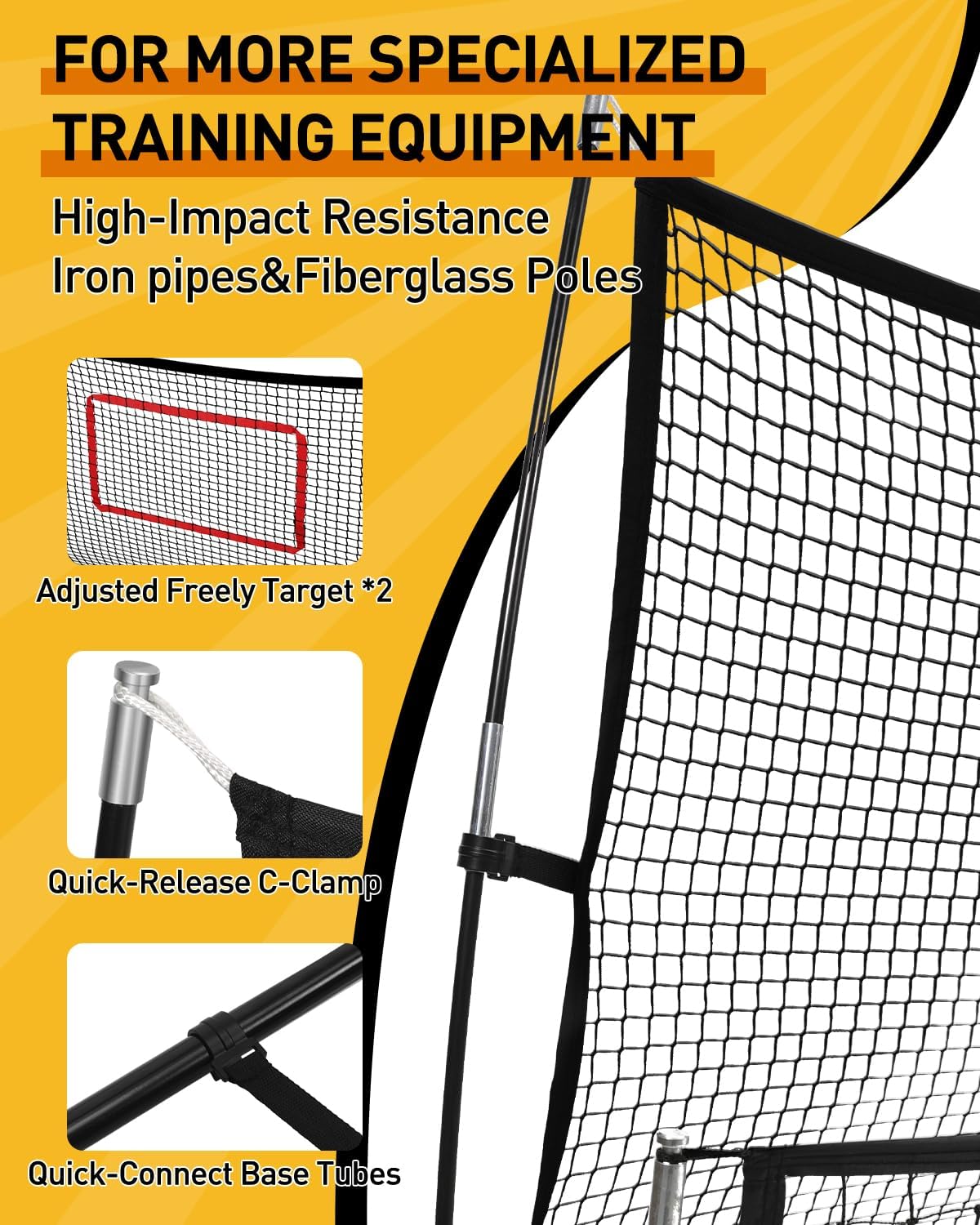 Soccer Rebounder 2In1, Large(7.2’x4’)&Small(7.2’x4’) Dual-Sided Soccer Rebound Net With 2Pcs Adjusted Freely Target, 6Pcs Metal Stakes&Carry Bag, Suitable for All Ages Team or Solo Soccer Training