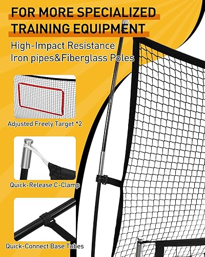 Miniatura 5 de Soccer Rebounder 2In1, Large(7.2x4)&Small(7.2x4) Dual-Sided Soccer Rebound Net With 2Pcs Adjusted Freely Target, 6Pcs Metal Stakes&Carry Bag,