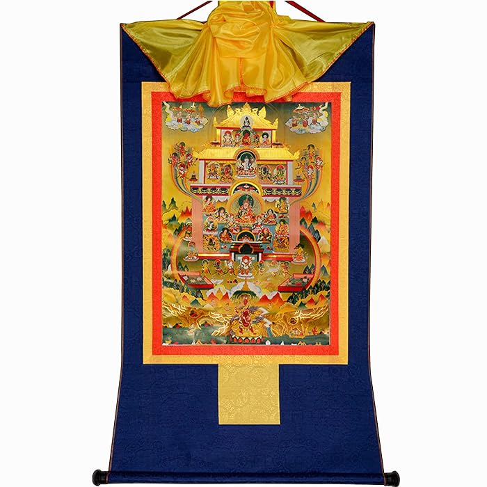 Thangka tibétain Roue de la Vie Mandala -Tangka Tenture Bouddhiste