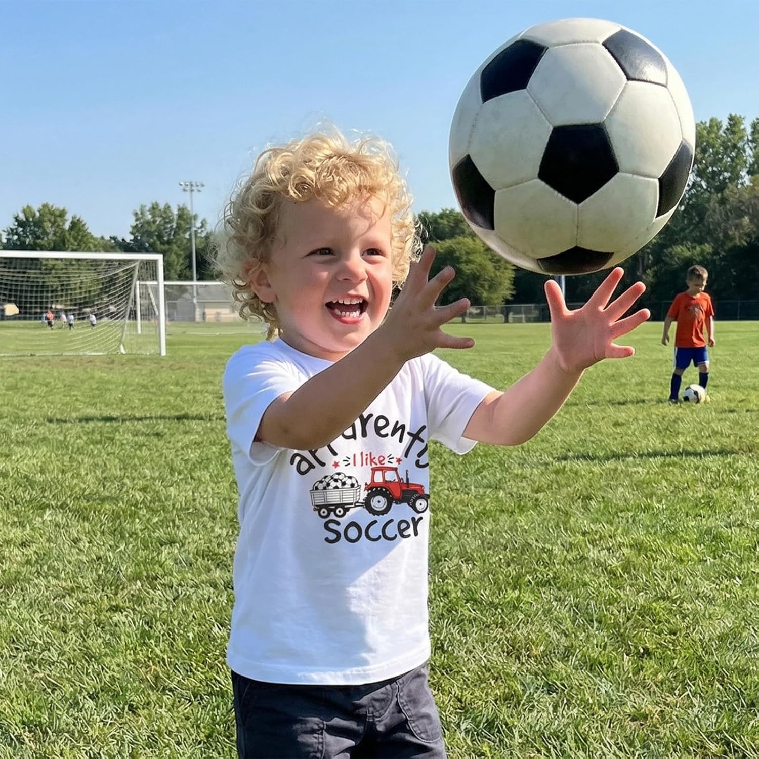 0-4T Toddler Baby Boy Summer Short Sleeve Shirts One Piece Soccer T-Shirt Top Kids Boy Clothes Outfit - Image 3