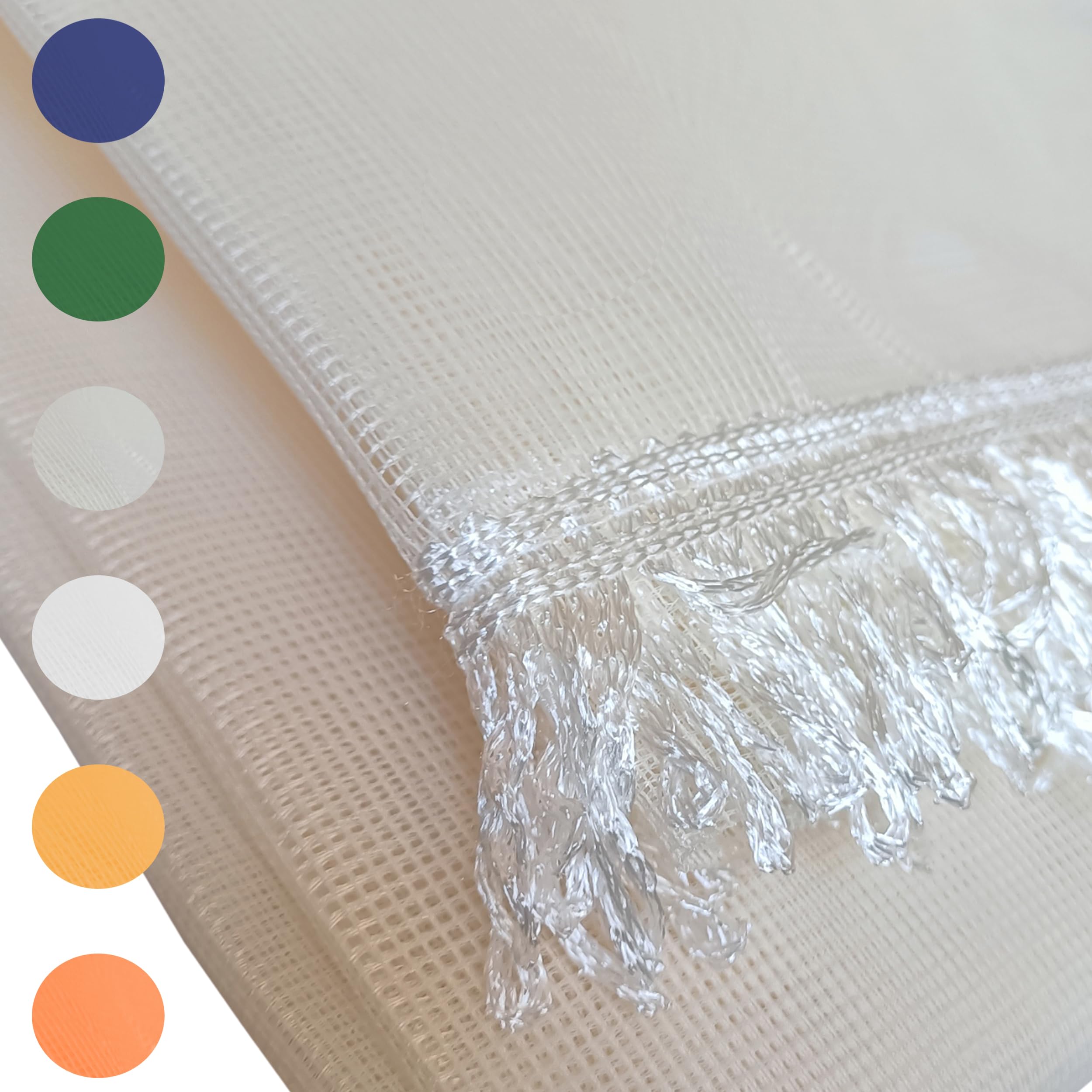 Tenda Zanzariera Per Porta E Finestra - 150x250 Cm, 100% Poliestere, Con Anelli E Frange, Verde - Foto 4