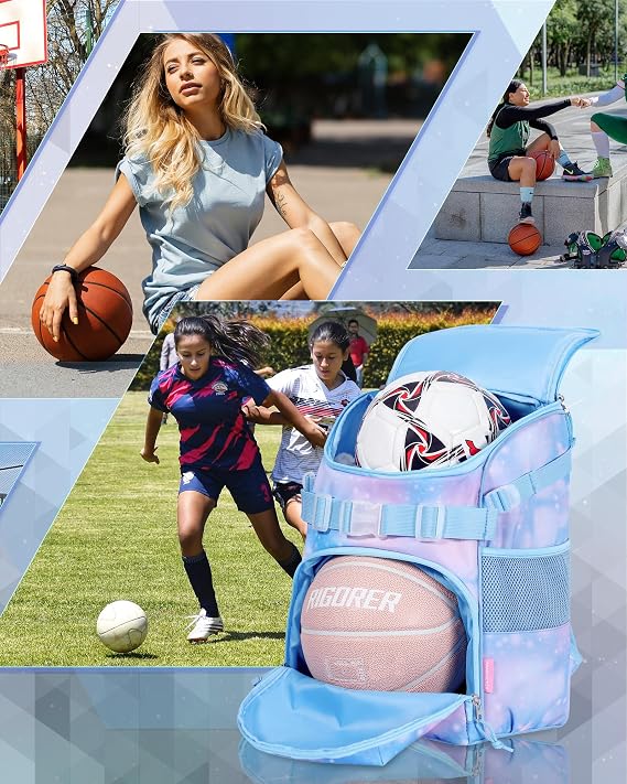TRAILKICKER Basketball-Rucksack für Damen geeignet für Fußball Volleyball Baseball Fußball Sportrucksack Trainingsausrüstung Tasche für Team