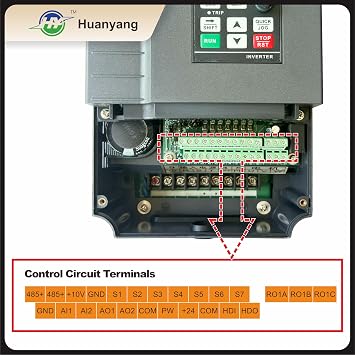 5HP 4KW VFD, Single-Phase to 3-Phase Converter, Used on 4.8HP(3.5kW) 16Amps 200-230V 3-Phase Motor, Input/Output 200V-230V,Variable Frequency Drive
