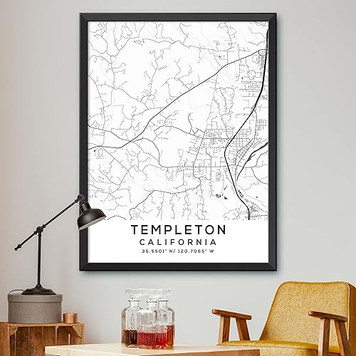 Mapa de Templeton, California, Light 2 (18x24)