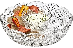 Enhance Your Table Setting with Godinger Crystal Dublin Large Chip-n-Dip