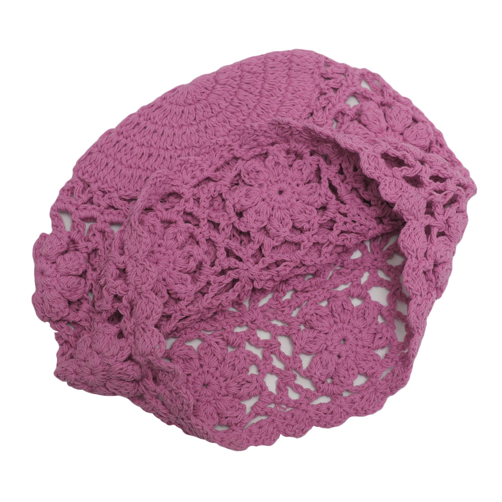 Gorro de Punto con Flores Hecho a Mano de Algodón Señoras ZLYC
