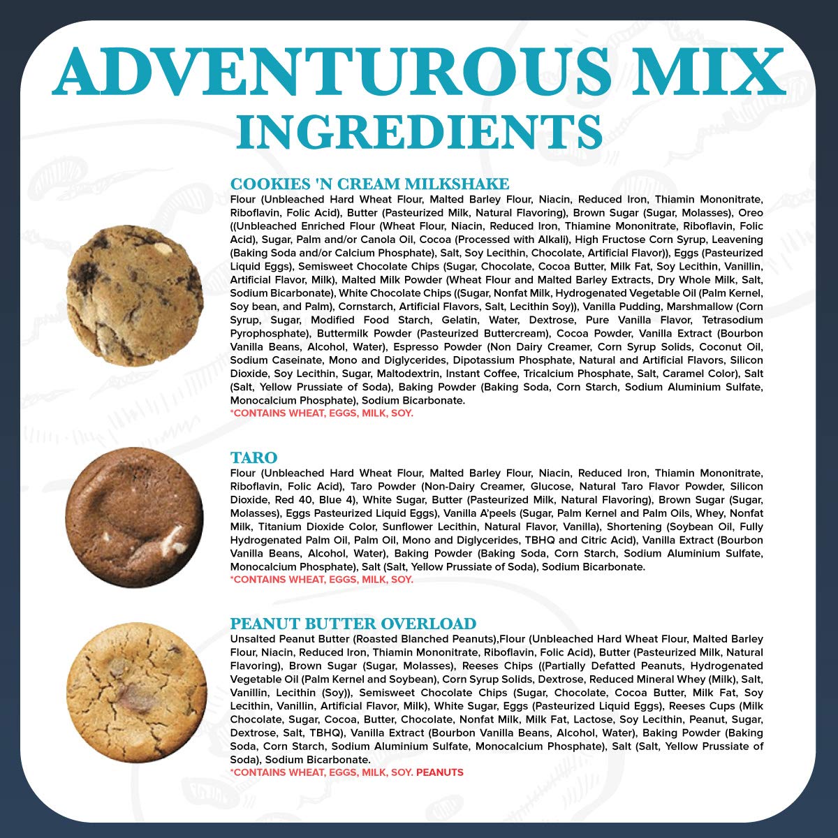 The Cravory: Freshly Baked Cookies - Adventurous Mix Variety Pack - 6 cookies, 2.0 oz. each - Assorted Flavors - Baked Fresh - Gourmet Dessert, Snack or Baked Goods - Individually Wrapped