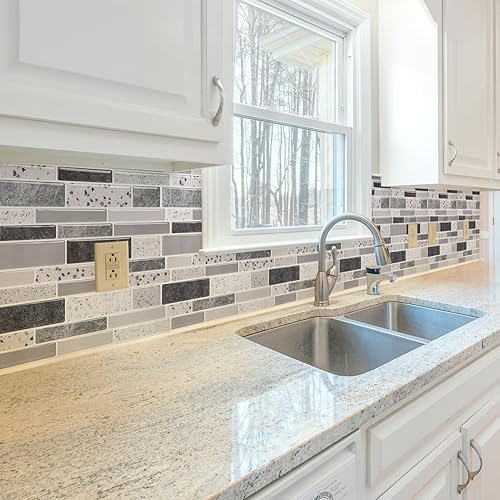 Miniatura 8 de Art3dwallpanels 10 hojas de calcomanías para azulejos en muro, para despegar y pegar, para salpicaduras para cocina, diseño de piedra de 12 x 12